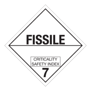 Class 7 Fissile HAZMAT Label Stickers – 4" x 4" (5-Pack)