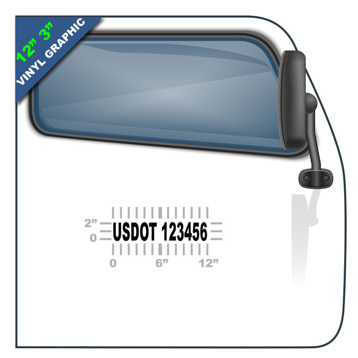 2" lettering by 12" - Custom US DOT Sticker - Minimum for Cheapest USDOT Compliance | $2.49