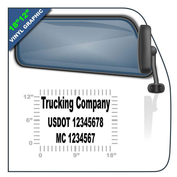 US DOT Sticker for Semis and Trucks - 18"x12" - 3 Lines of Text | Design and Order Online