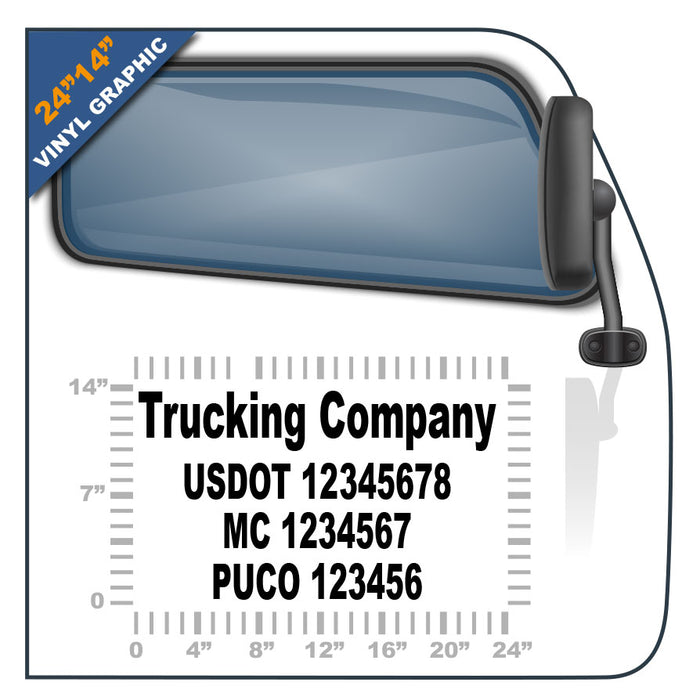 24"x14" US DOT Number Kit with 4 Lines of Text | Instant Preview, Order Online