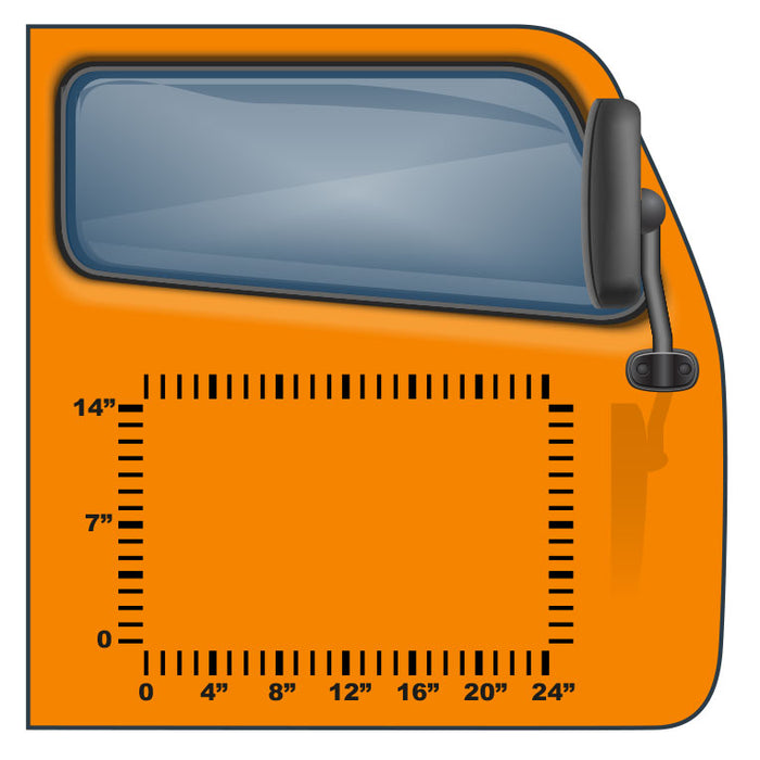 24"x14" US DOT Number Kit with 4 Lines of Text | Instant Preview, Order Online