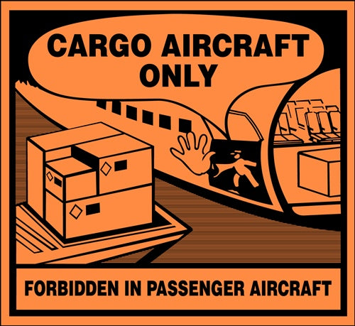 Cargo Aircraft Only HAZMAT Label Stickers – 4" x 4" (5-Pack)