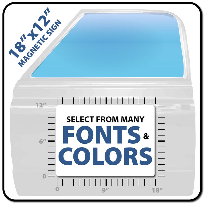 Custom Magnetic 18"x12" USDOT Number Placard for Trucks | 3 Lines of Compliant Text