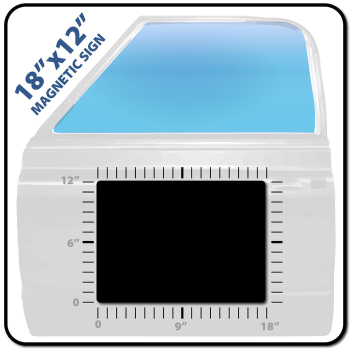 Custom Magnetic 18"x12" USDOT Number Placard for Trucks | 3 Lines of Compliant Text