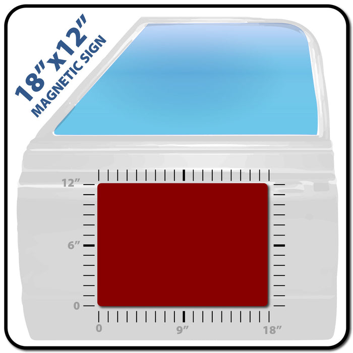 Custom Magnetic 18"x12" USDOT Number Placard for Trucks | 3 Lines of Compliant Text