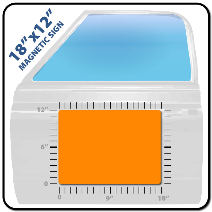 Custom Magnetic 18"x12" USDOT Number Placard for Trucks | 3 Lines of Compliant Text
