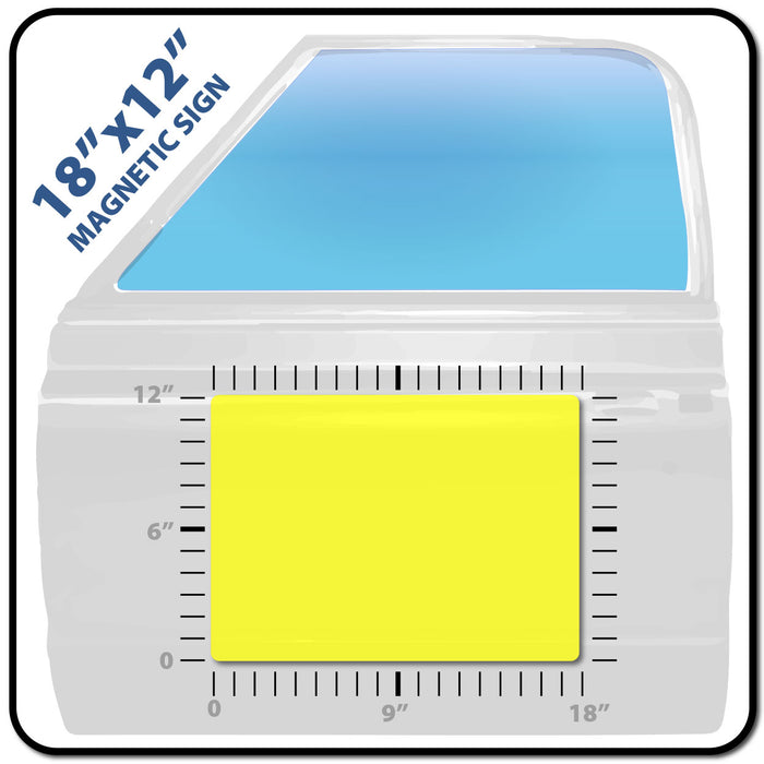Custom Magnetic 18"x12" USDOT Number Placard for Trucks | 3 Lines of Compliant Text