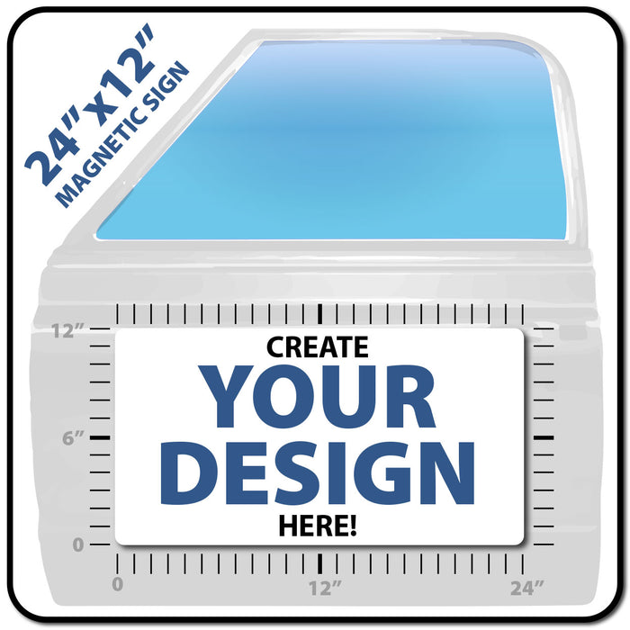 Custom 24"x12" USDOT Magnetic Sign with Logo Upload and Instant Preview