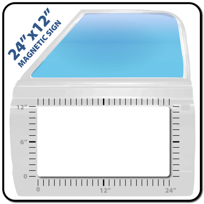 Custom 24"x12" USDOT Magnetic Sign with Logo Upload and Instant Preview