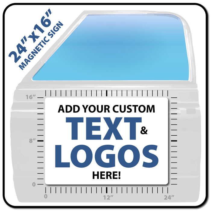 Large Custom USDOT Magnetic Sign For Trucks | 24"x16 with 5 Lines | Instant Preview