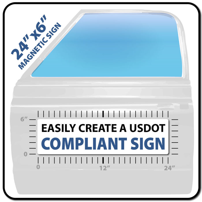 2 Line Custom Magnetic 24"x6" for USDOT Number and Company Name for Semis