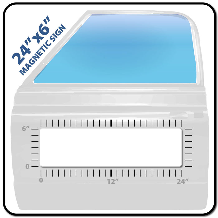 2 Line Custom Magnetic 24"x6" for USDOT Number and Company Name for Semis