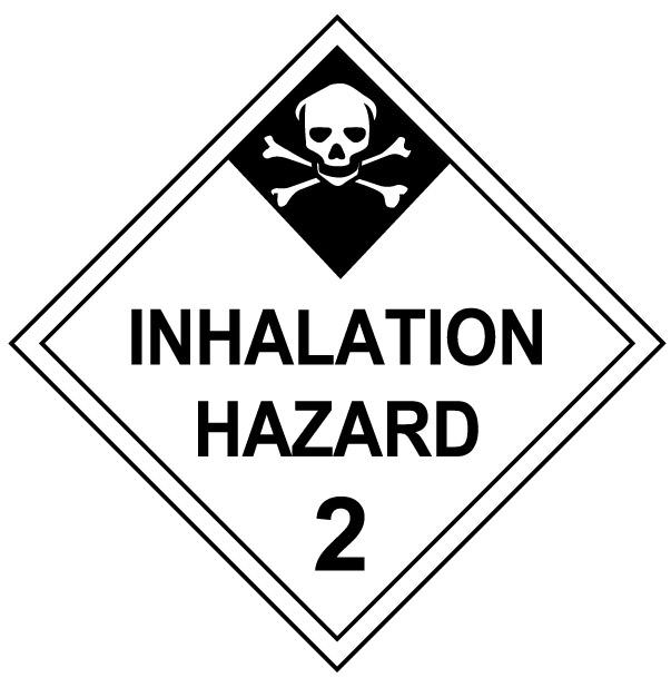 Class 2 Inhalation Hazard HAZMAT Label Stickers – 4" x 4" (5-Pack)