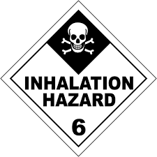 Class 6 Inhalation Hazard HAZMAT Label Stickers – 4" x 4" (5-Pack)