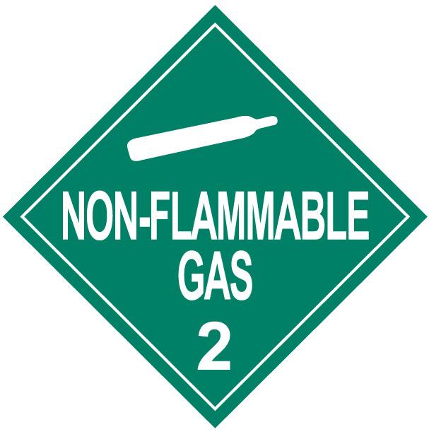 Class 2 Non-Flammable Gas HAZMAT Label Stickers – 4" x 4" (5-Pack)