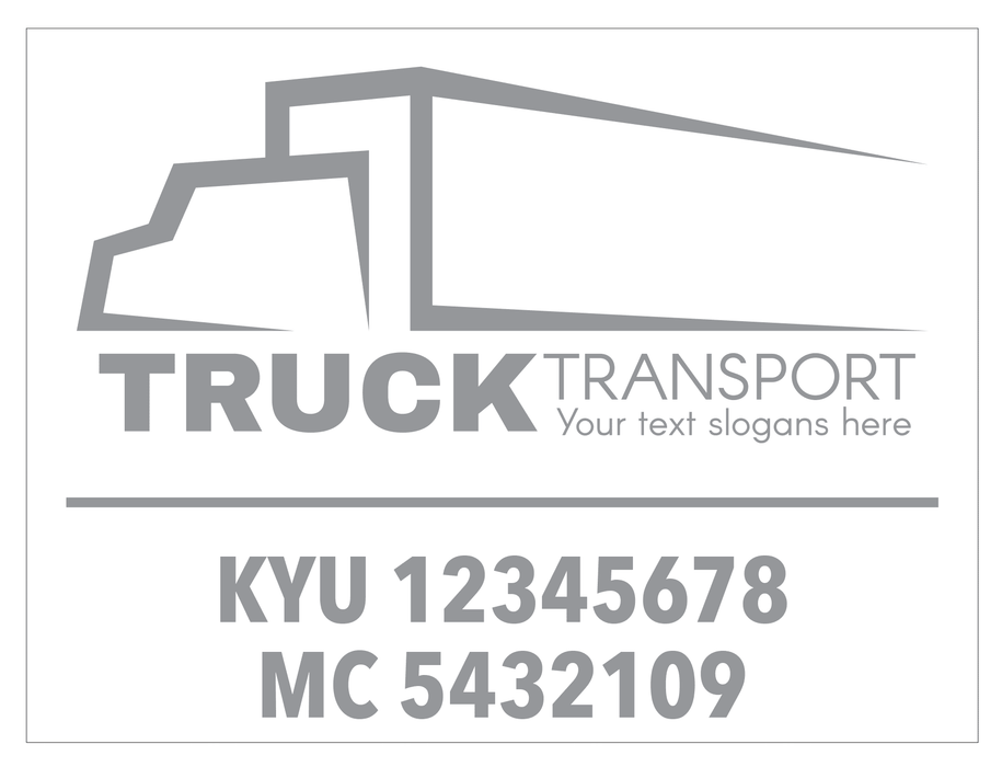 Premium USDOT Number Decal for Cab Door with Logo Template | 24x16" Die Cut