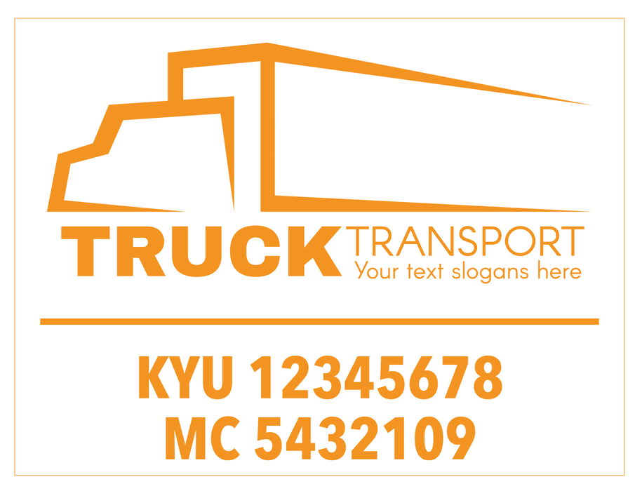 Premium USDOT Number Decal for Cab Door with Logo Template | 24x16" Die Cut