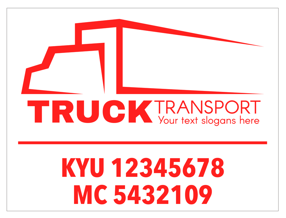 Premium USDOT Number Decal for Cab Door with Logo Template | 24x16" Die Cut