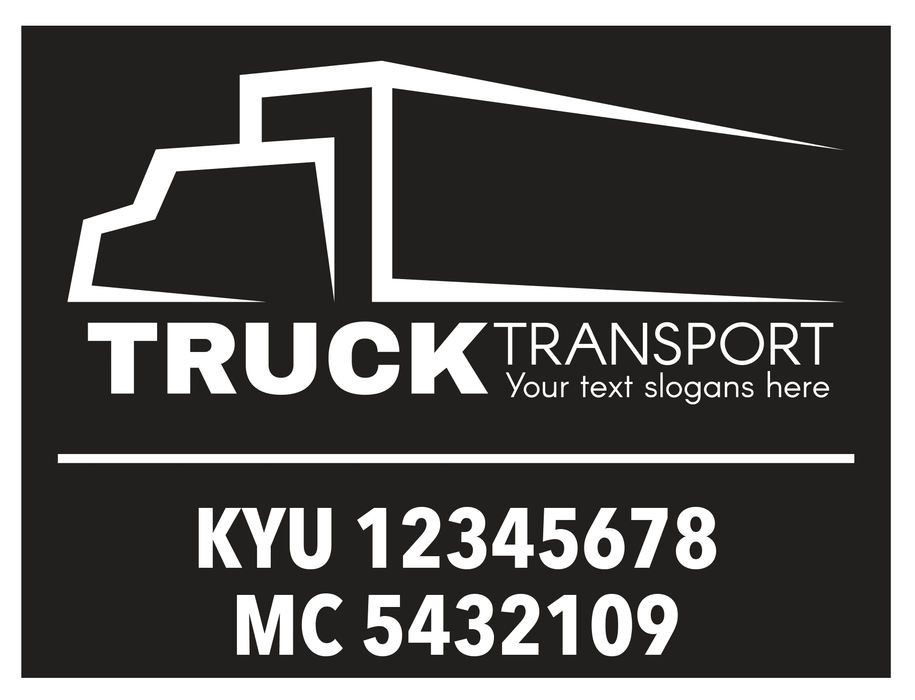 Premium USDOT Number Decal for Cab Door with Logo Template | 24x16" Die Cut