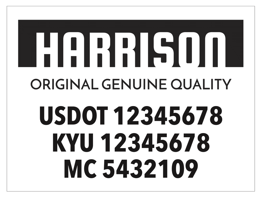 24"x16" Logo and USDOT Number Decal for Cab Door Template | Knockout S3