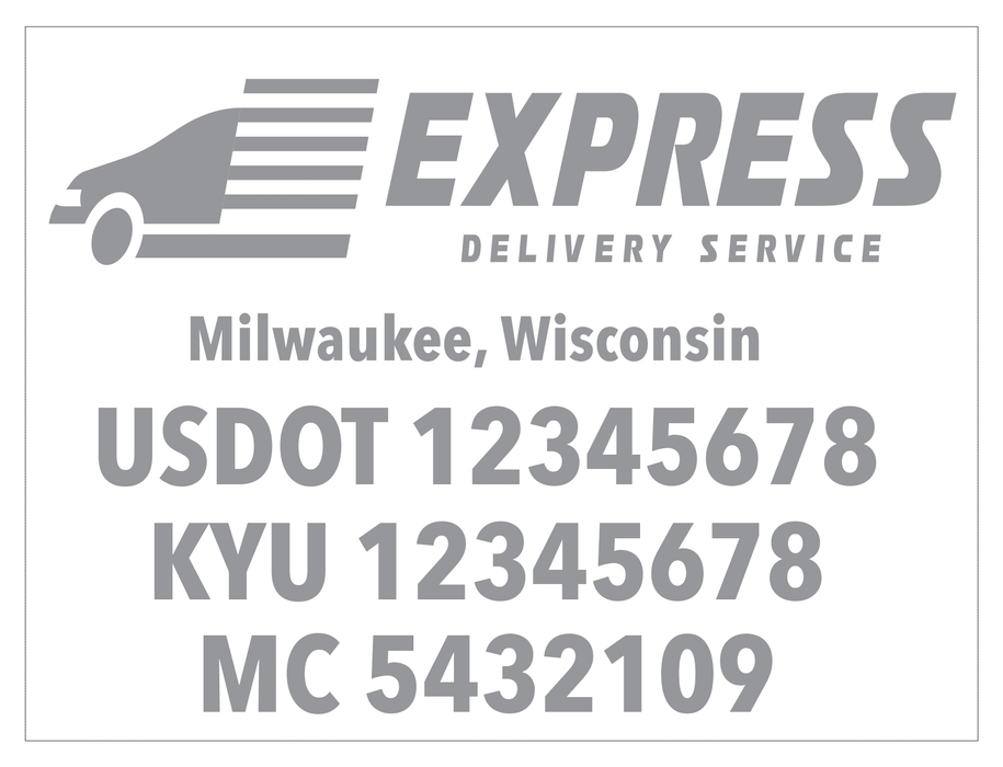 Truck Logo and USDOT Number Sticker for Trucks and Tractors | Delivery S4