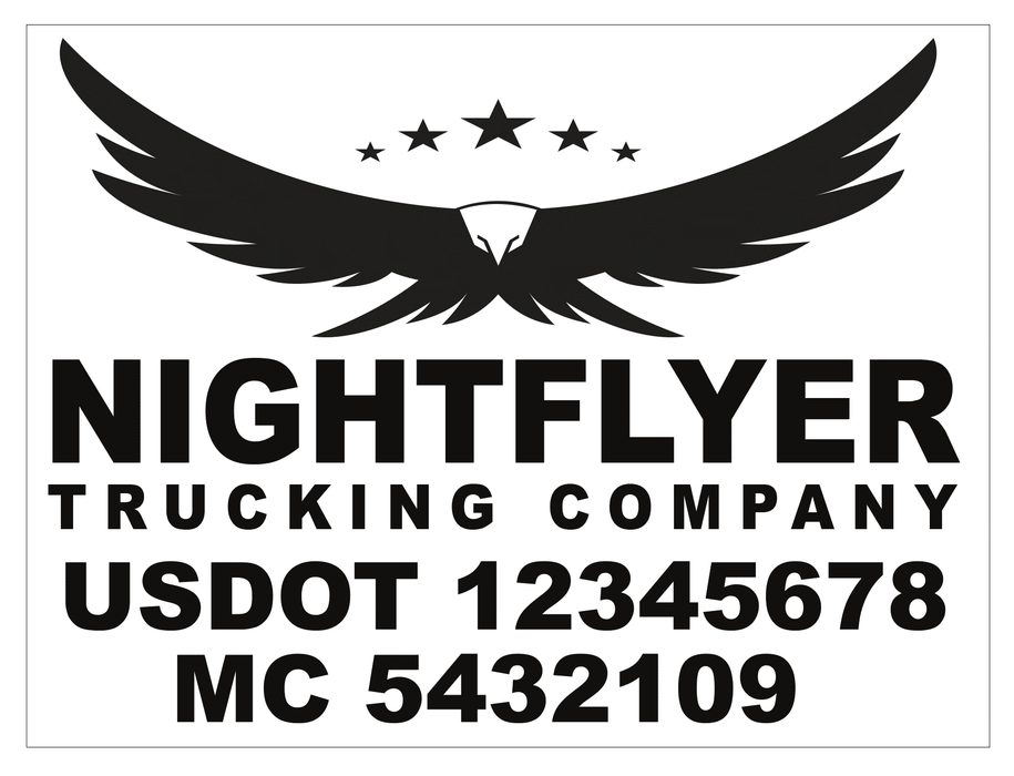 Flying Eagle Logo and USDOT Number Sticker for USDOT Compliance | Eagle 2 S5