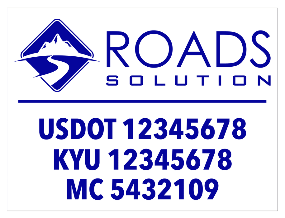 Customizable Logo with USDOT Number Sticker | Mountain Road S6 | 24"x16"