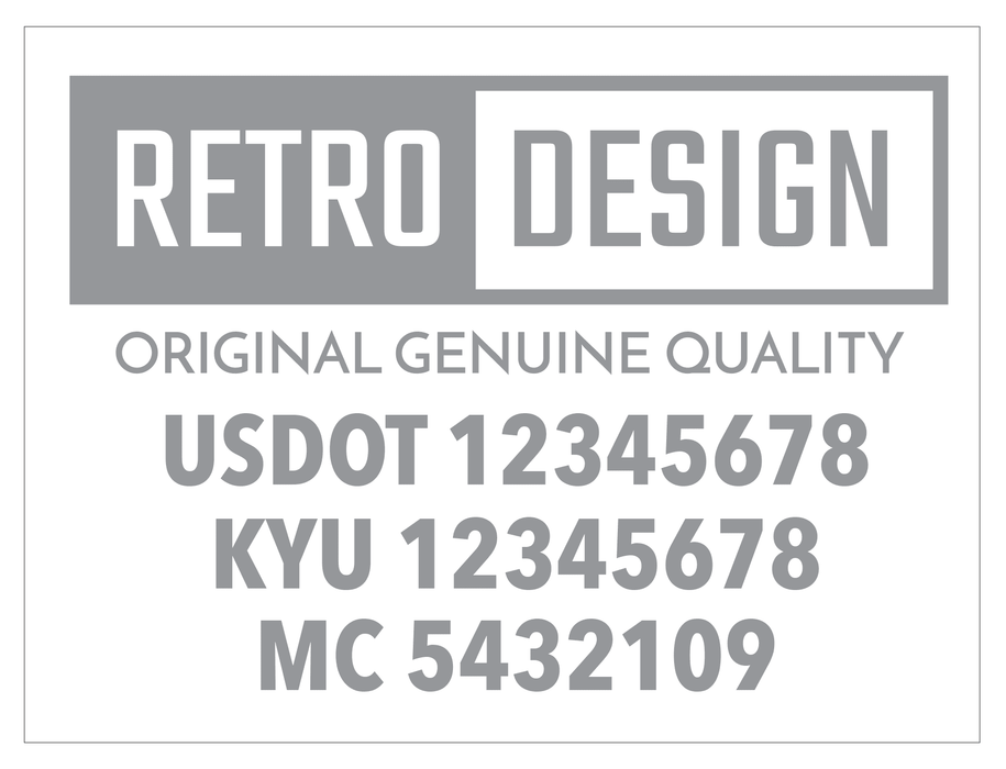 USDOT Number Sticker with Customizable Logo | Retro Design S8 | 24"x16"