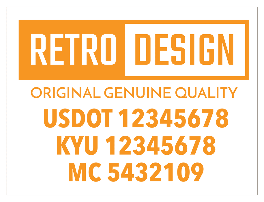 USDOT Number Sticker with Customizable Logo | Retro Design S8 | 24"x16"