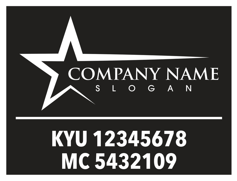 USDOT Number Truck Decal with Customizable Logo | Starburst S9 | 24"x16"