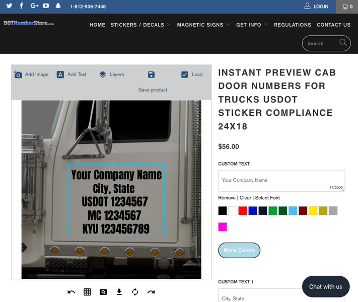 How to design US DOT Stickers with Instant Preview — Accent Signs ...