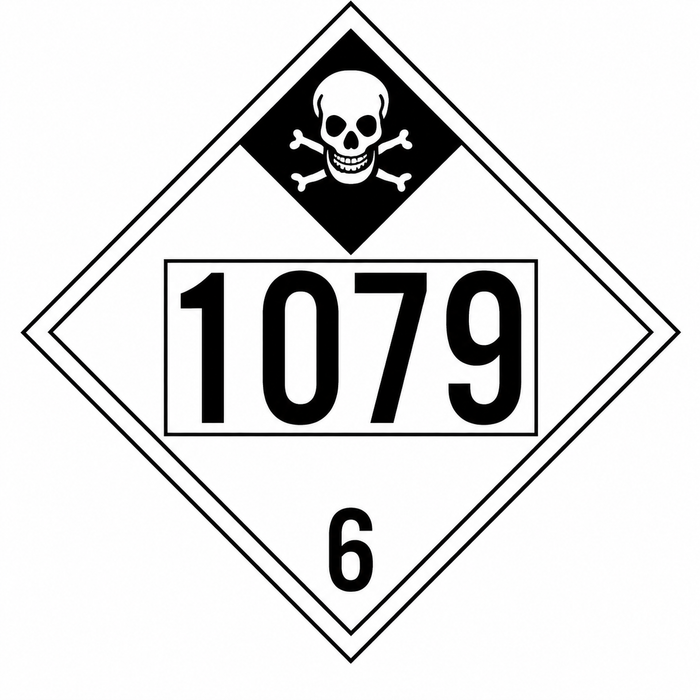 UN1079 Sulfur Dioxide Placard | Toxic Gas Class 2 Placards