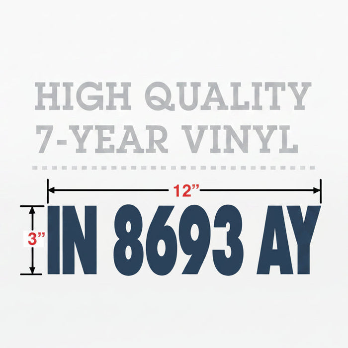 Recreational Boat Number Registration Sticker 3"x 12"