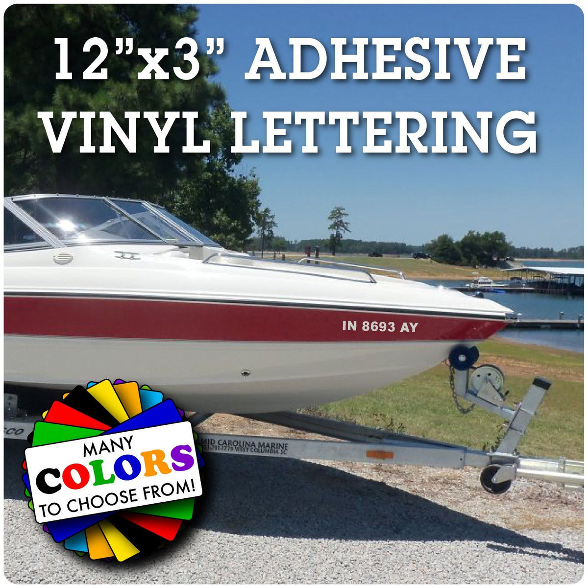 Chrome Emblem Boat & Jet Ski Registration Lettering Super Wake