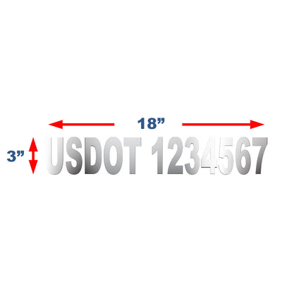 USDOT Number Stickers for New York City Compliance - 3 Inches Tall (3"x18")