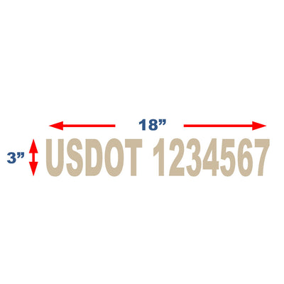USDOT Number Stickers for New York City Compliance - 3 Inches Tall (3"x18")