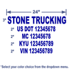 blue usdot number stickers with 5 lines of text