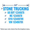 cool blue usdot number stickers with 5 lines of text meets usdot regulation
