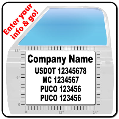 X-Large USDOT Number Decal - 5 lines of Lettering | 24x18