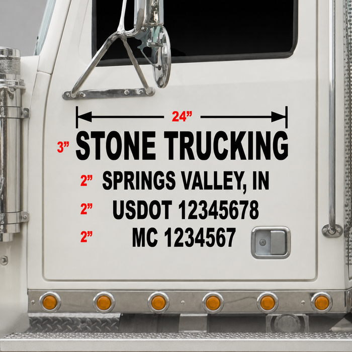 USDOT New Truck Package – Expanded 4-Line Decals & Driver Supplies