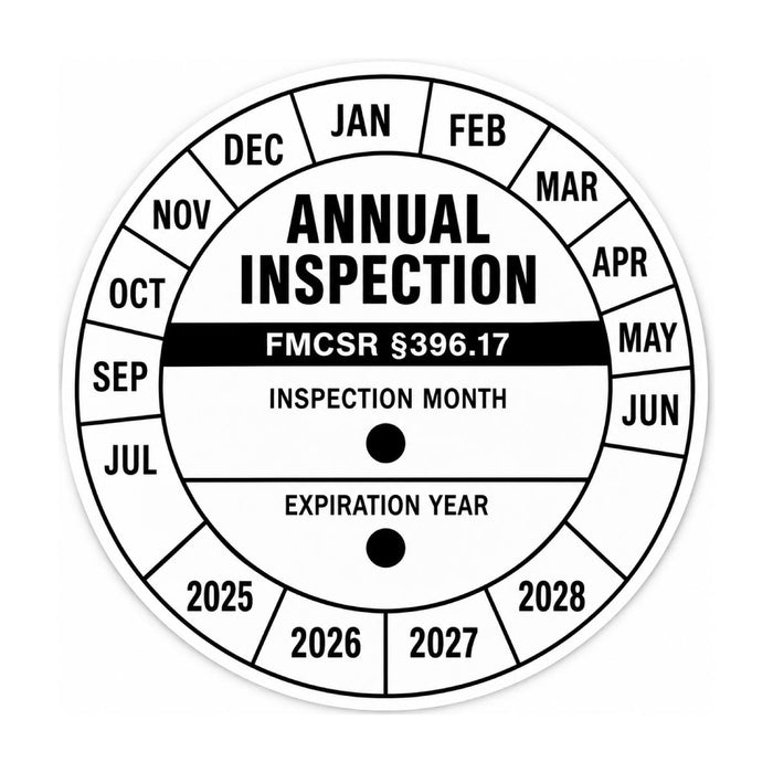 Annual Inspection Punch Decal – Month & Year FMCSR §396.17 Inspection Sticker