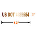 Copper Vinyl Graphic of an example of US DOT number 4685584 with dimensions 2 inches and 12 inches on a white background