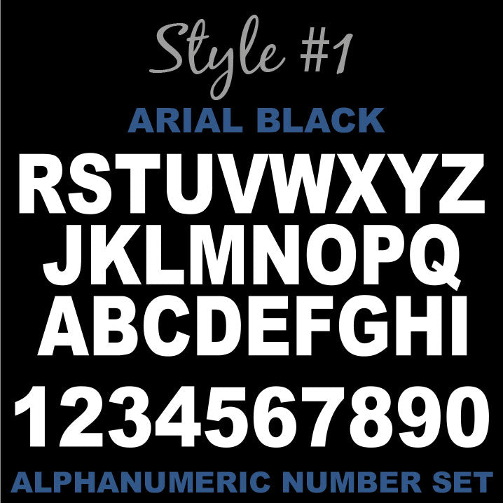 Alphanumeric Style Alphanumeric Number and Letter Sets | 2 Inch Tall Vinyl Decal Stickers