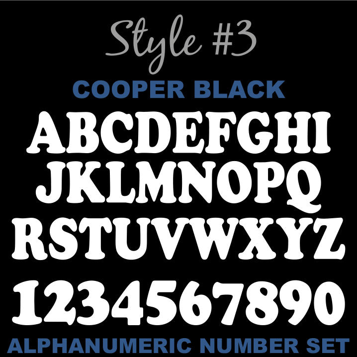 Alphanumeric Number and Letter Sets | 3 Inch Tall Vinyl Decal Stickers