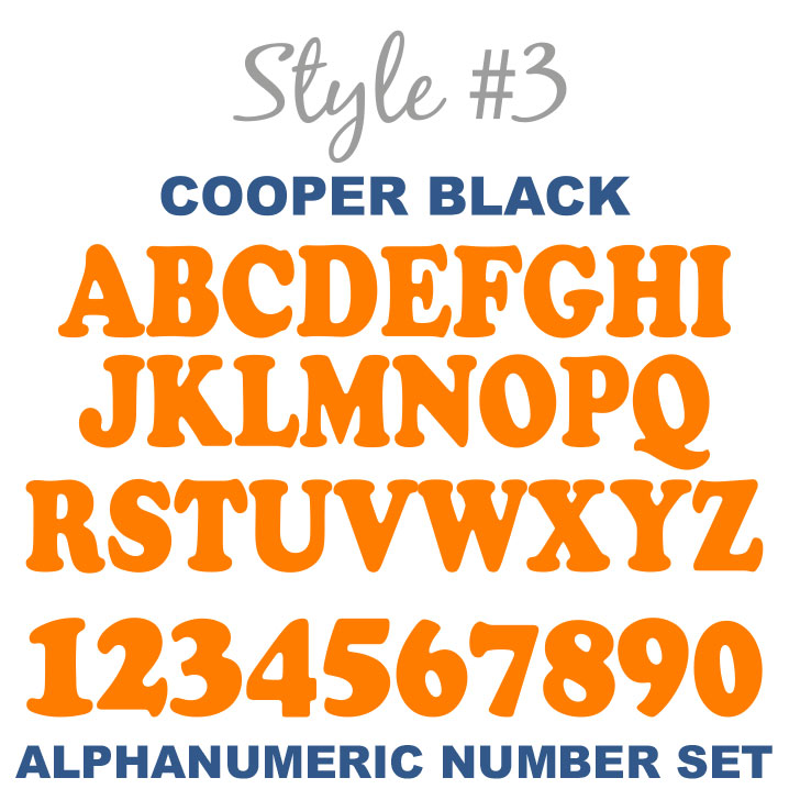 Alphanumeric Number and Letter Sets | 3 Inch Tall Vinyl Decal Stickers