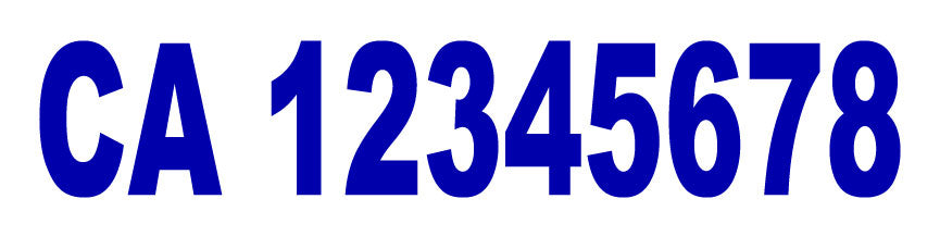 CA Number Decal 12X2