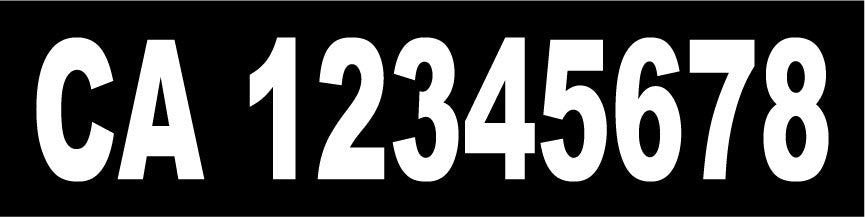 CA Number Decal - 24x3.5 (Large)