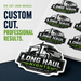 Custom die cut logo decals printed on premium vinyl sheets for trucks, fleets, business branding, and company logo applications