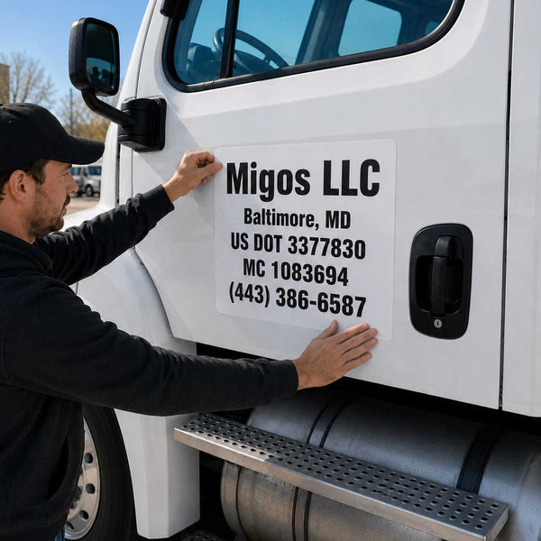 Easy Slap USDOT Vinyl Decal | Easy Peel & Stick Printed Sticker - Large Size