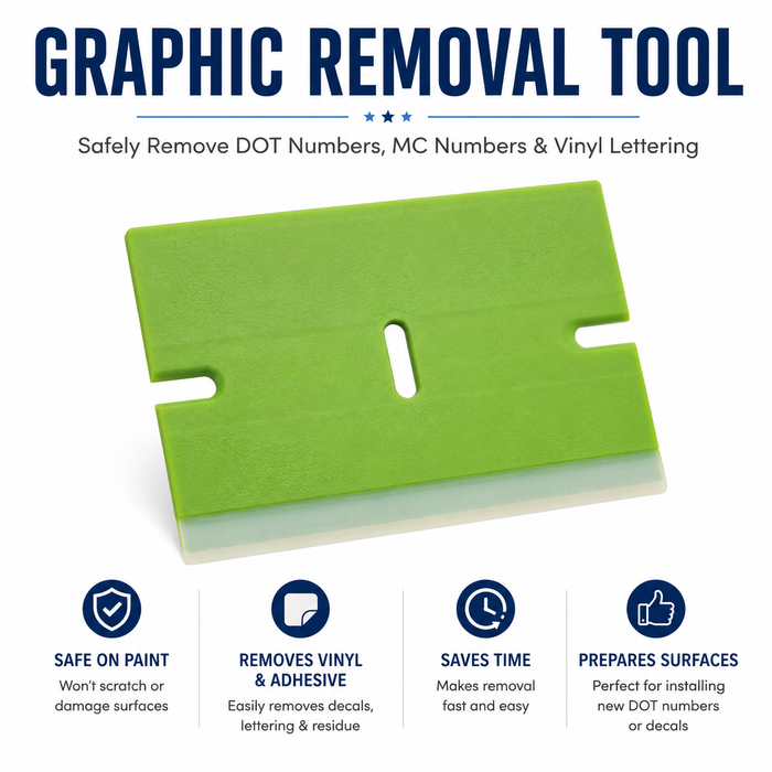 Graphic Removal Tool for DOT Numbers, Vinyl Lettering &amp; Decals
